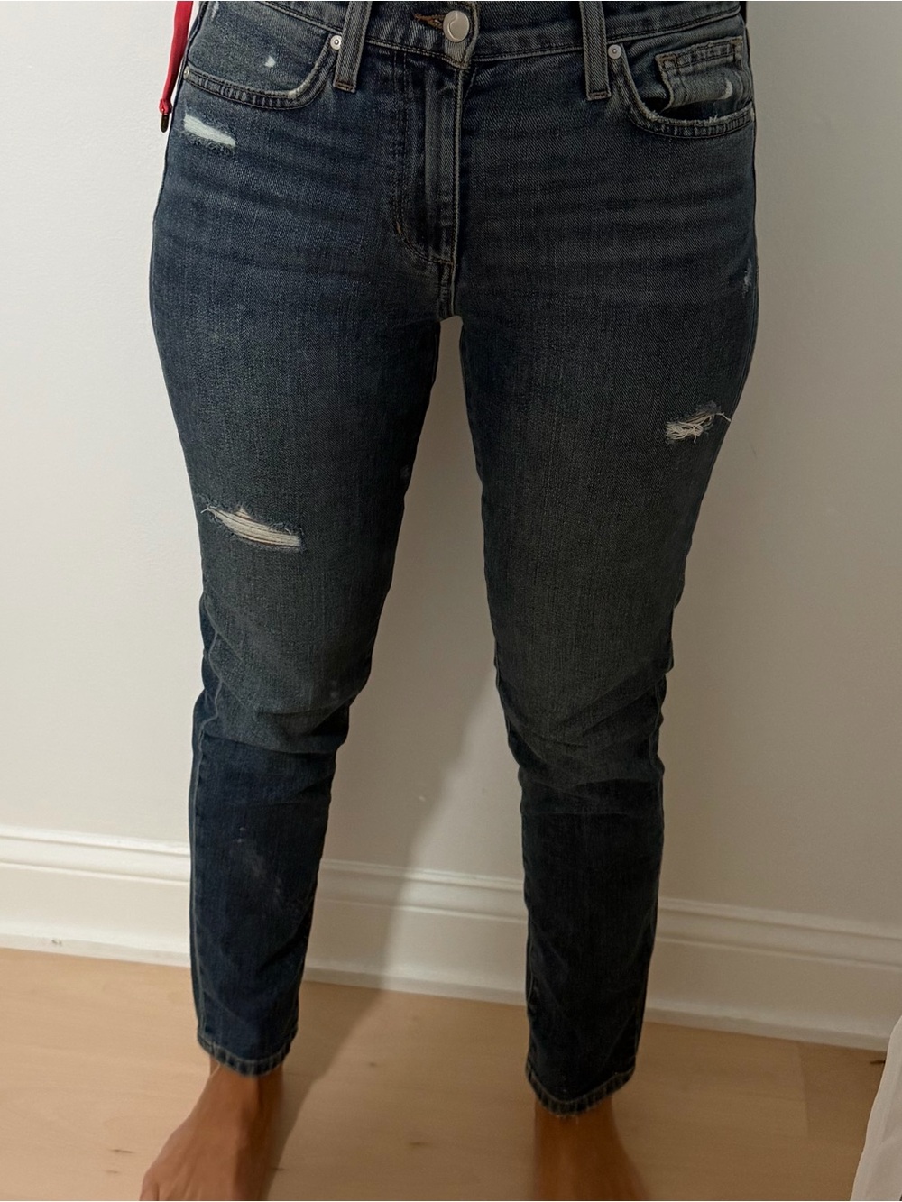 Joe's Jeans Dark Indigo Skinny Jeans with Light Distressing